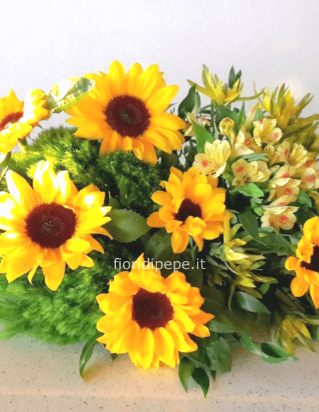 centrotavola base con girasoli