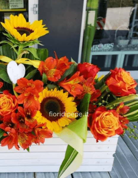 Cestino con girasoli.