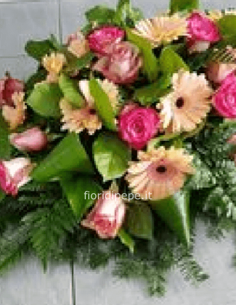 Composizione funebre colori assortiti